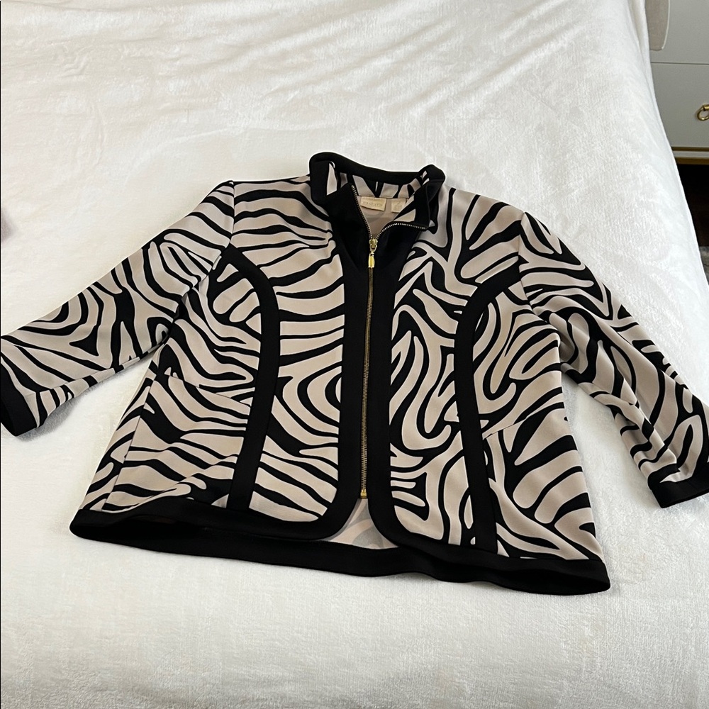 Chicos Animal Print Zip Jacket - SZ10/12